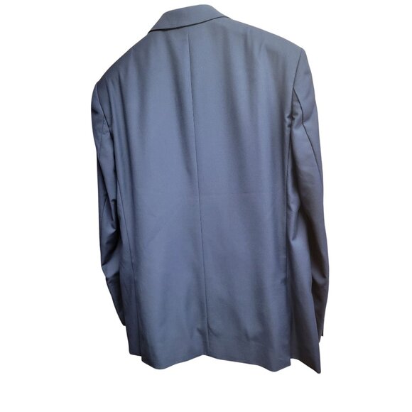 Mens Navy Blue Classic 2-Button Suit Polyester & Rayon Unhemmed Pants 42R * 34 - Picture 12 of 16